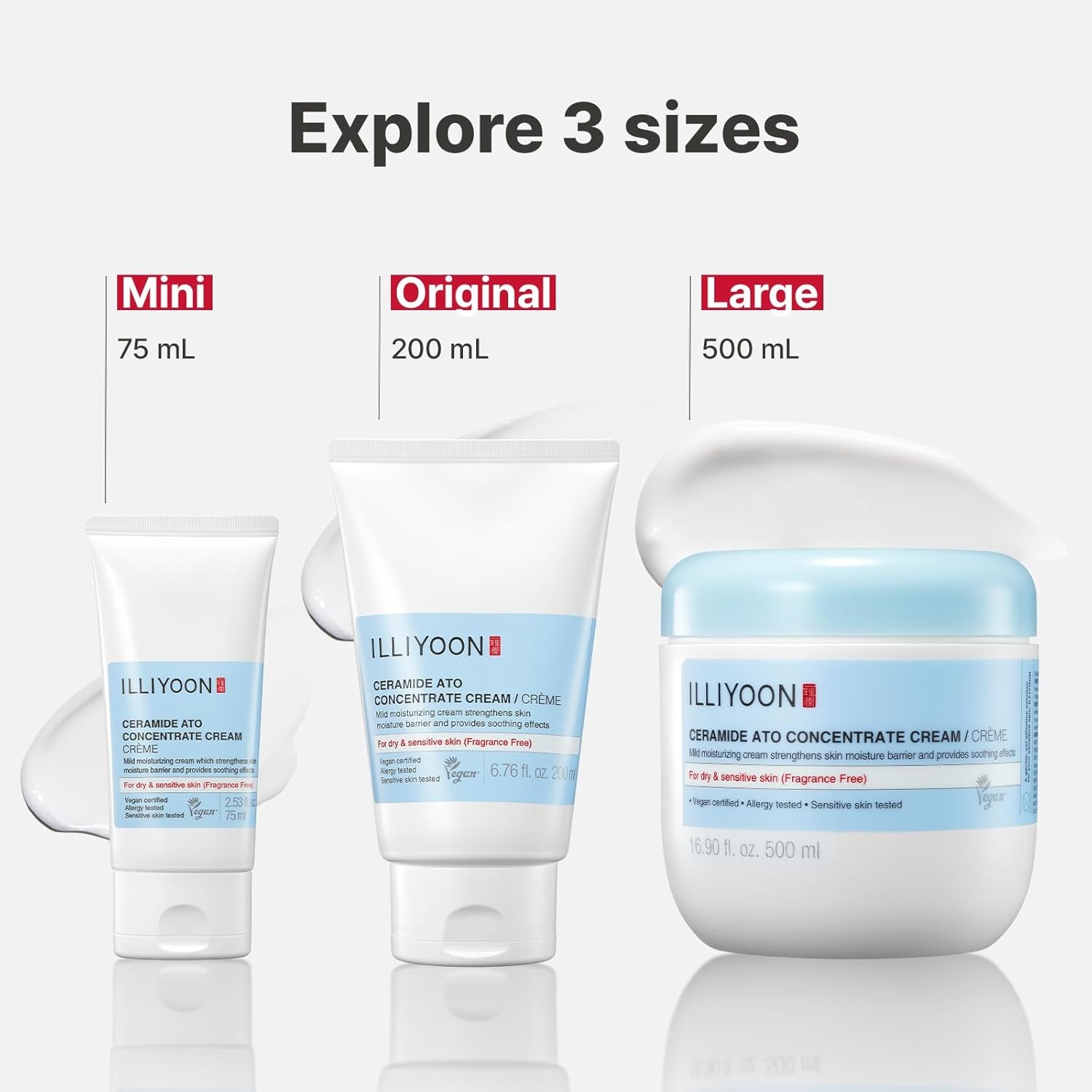 Ceramide Ato Concentrate Cream | Moisturizer for Dry & Sensitive Skin, 100Hr Lasting Hydration, for Face & Body, Gentle for Infants, Moisture Barrier Repair, Vegan Certified, 6.76 Fl.Oz.