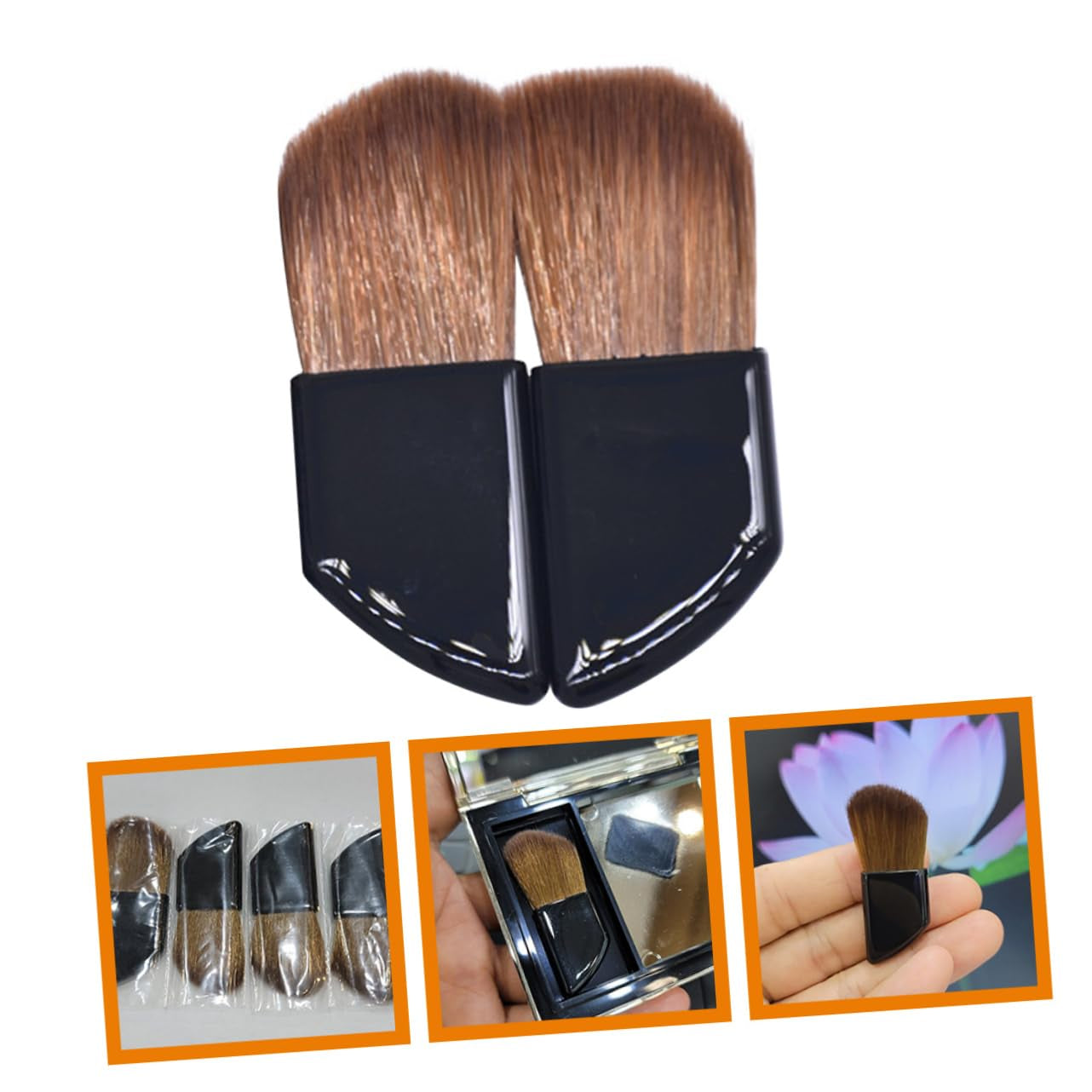2Pcs Small Makeup Brush Set Travel Makeup Brush Blush Brush Nail Dust Brush Makeup Tool Eye Shadow Brush Mini Makeup Brush Makeup Brush Travel Professional Makeup Brush Cheek Brush