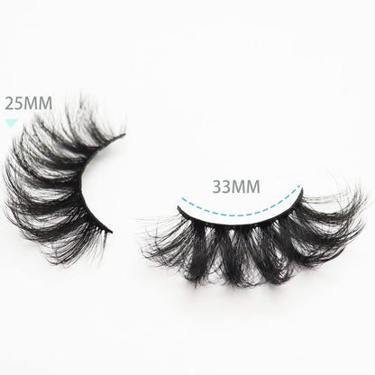 False Eyelashes 25Mm Lashes Wispy Long 8D Mink Lashes Dramatic Volume Fluffy Eye Lashes Pack for Women 7Pairs Soft Reusable Fake Eyelashes